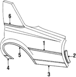 20540419 - Body: Upper Molding for Oldsmobile: 98, Cutlass Cruiser, Cutlass Supreme Image