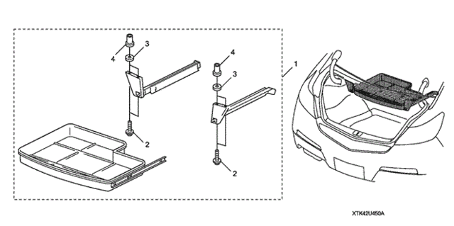 Upper Mount Trunk Drawer for 2011 Acura TL #0