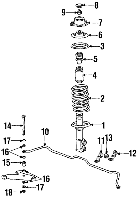 Struts & Suspension Components for 1991 Hyundai Scoupe #0