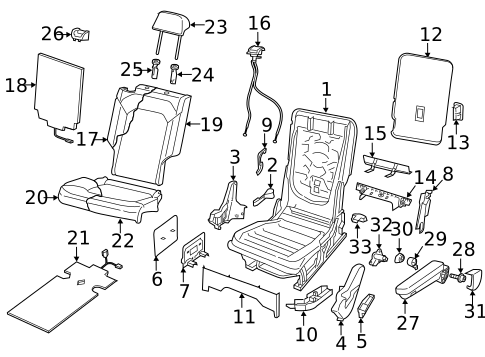 Second Row Seats for 2023 Volkswagen Atlas #0
