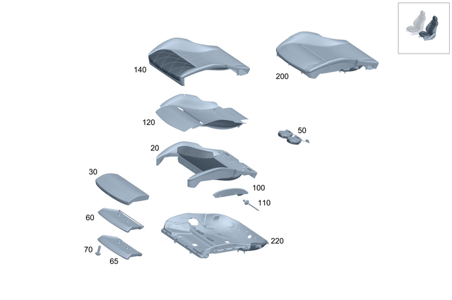 2329100507 - Front Seat: Outer Cover, Seat Cushion for Mercedes-Benz: SL43 AMG, SL55 AMG, SL63 AMG, SL63 AMG S E Performance Image