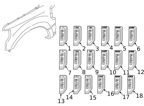 Exterior Trim - Fender for 2017 Ford F-250 Super Duty #1