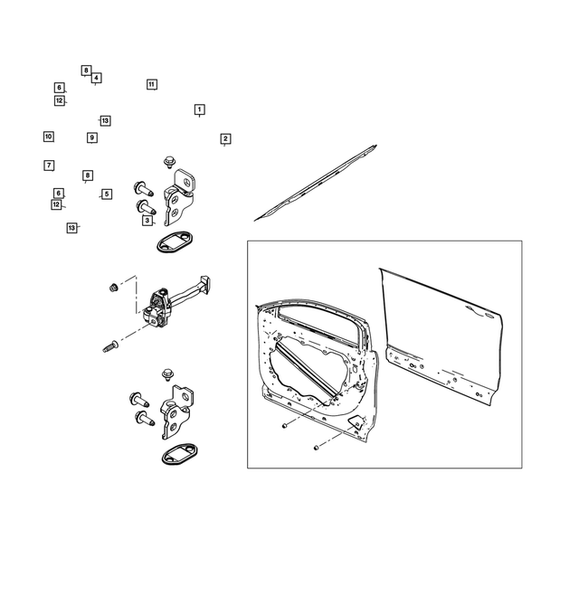 68306514AA - : Door Upper Hinge, Right for Mopar Image