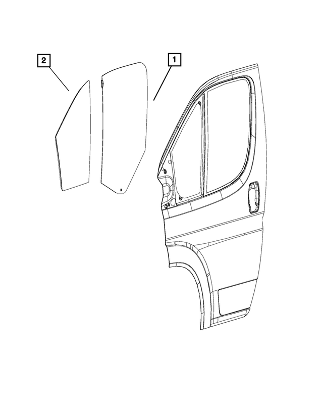 68166158AB - Glass: Front Door Glass, Right for Mopar Image image
