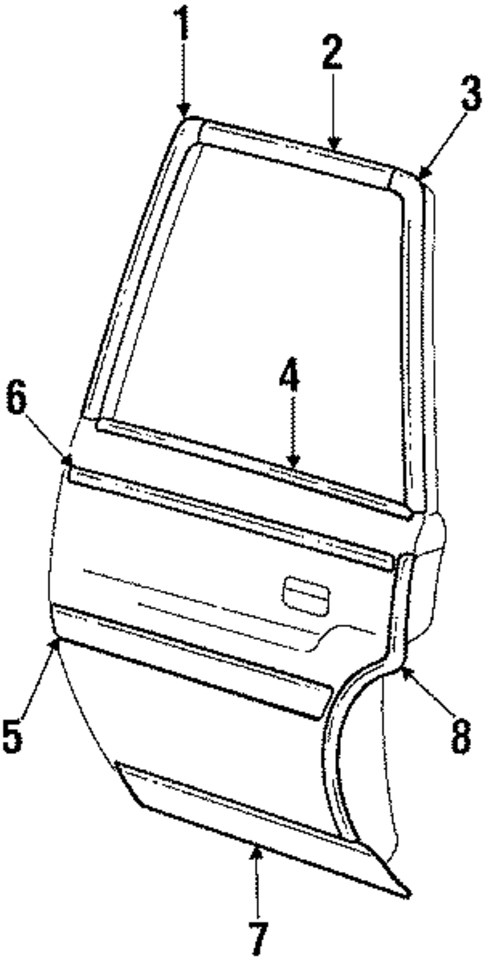 Exterior Trim - Rear Door for 1985 Oldsmobile Delta 88 #0