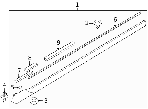 Exterior Trim - Pillars for 2001 Mazda Protege #0