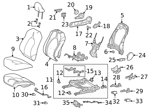 Passenger Seat Components for 2018 Toyota Camry #4