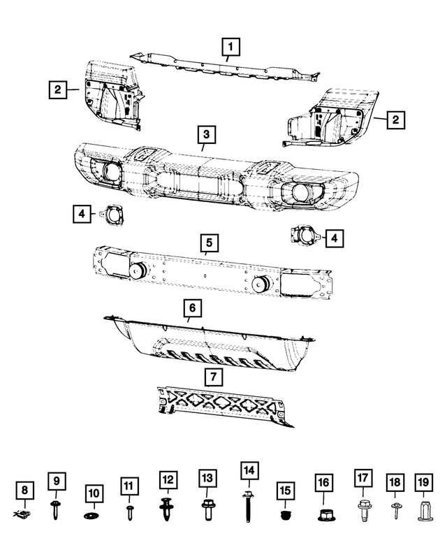 6102465AA - Frame, Bumper and Fascia: Hex Head Bolt And Coned Washer for Mopar Image