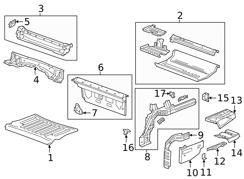 Rear Floor & Rails for 2017 Cadillac CT6 #0
