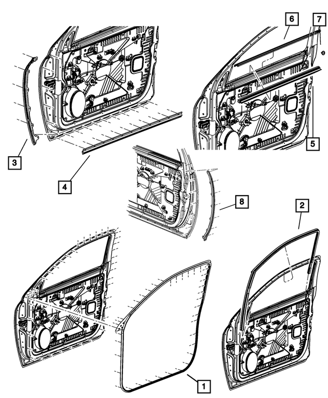 55369294AL - Doors, Door Mirrors and Related Parts: Glass Run Seal, Right for Mopar Image