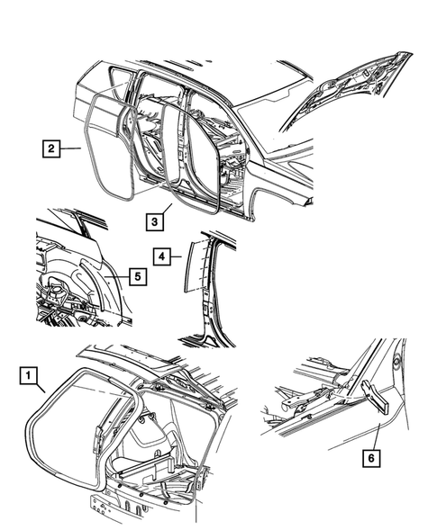 Body Structure Welds, Weatherstrips, Seals, Sealers and Adhesives for 2014 Jeep Compass #0