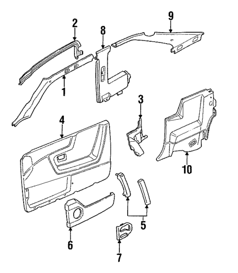 Door Trim Panel for 1991 Volkswagen Corrado #0