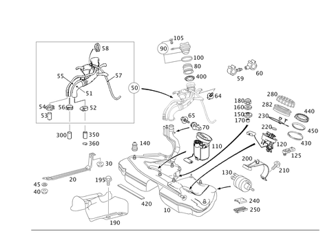 Fuel Tank with Detachable Parts for 2002 Mercedes-Benz C 320 #0