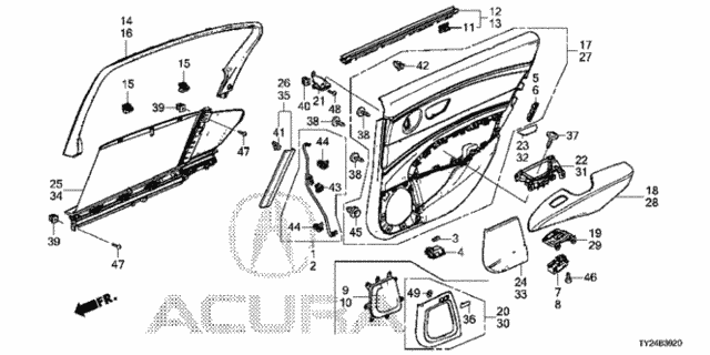 Rear Door Lining for 2015 Acura RLX #0
