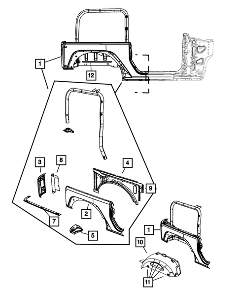 Aperture Panel and Pillar Supports for 2014 Jeep Wrangler #0
