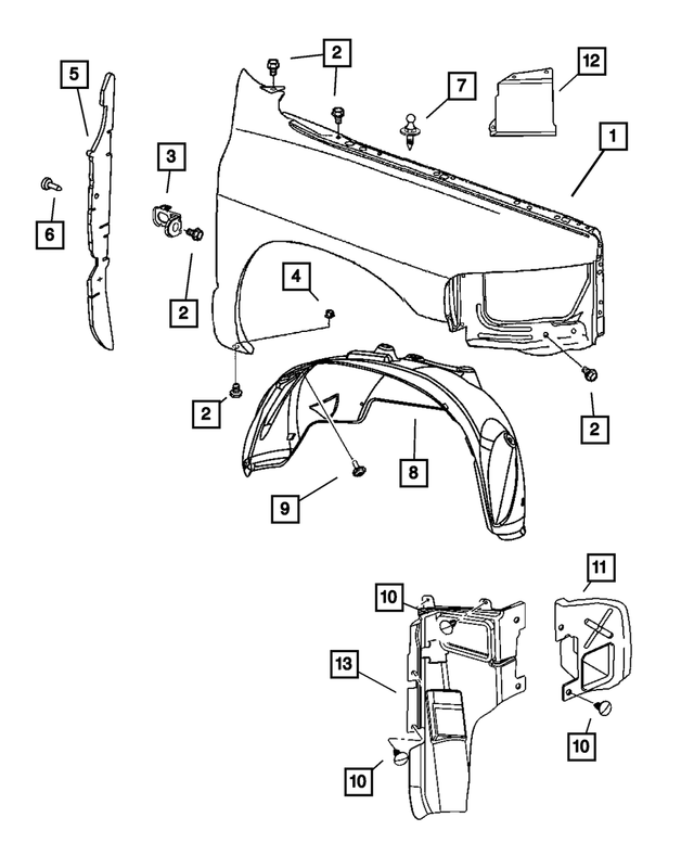 6509403AA - Body Sheet Metal Except Doors: Nut/rivet for Mopar Image image