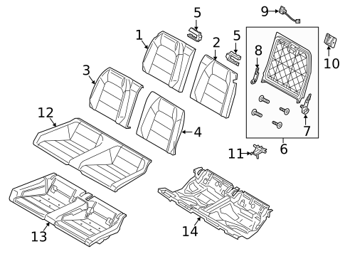 Rear Seat Components for 2015 Ford Mustang #0