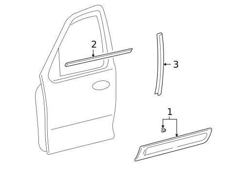 Exterior Trim - Front Door for 2006 Mercury Mariner #0