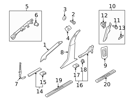 Interior Trim - Pillars for 2010 Volvo V70 #0