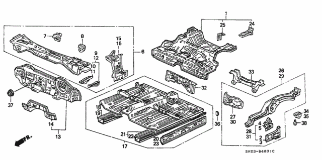 Dashboard - Floor for 1991 Honda CRX #0