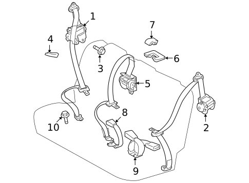 Rear Seat Belts for 2012 Scion xB #0