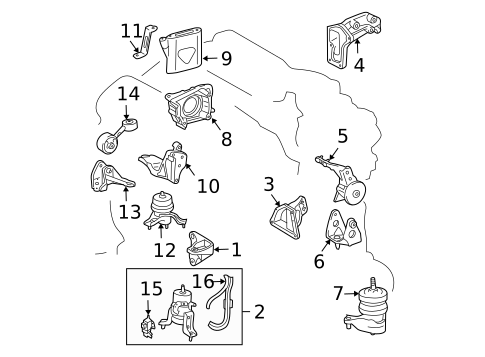 Engine & Trans Mounting for 2005 Lexus RX330 #0