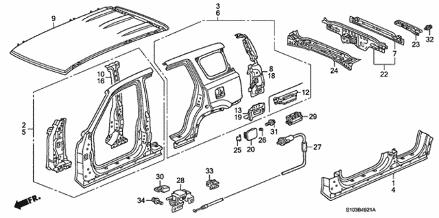 Outer Panel (Old Style Panel) for 2000 Honda CR-V #0