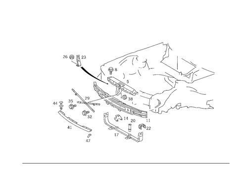 Front Stiffening and Radiator Support for 1991 Mercedes-Benz 500SL #0
