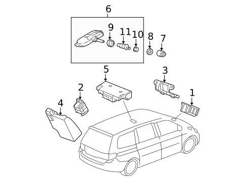 Tire Pressure Monitor Components for 2007 Honda Odyssey #0