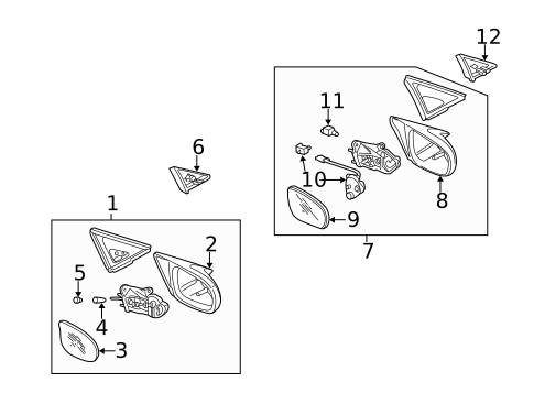 Outside Mirrors for 1998 Honda Civic #1