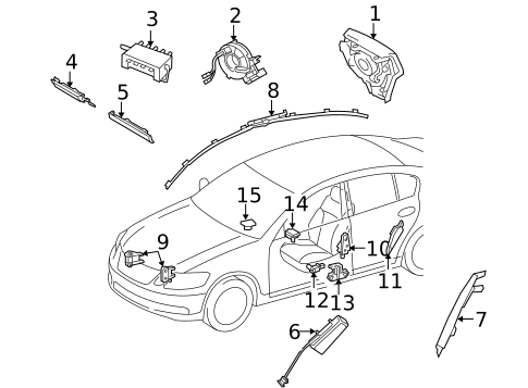 Air Bag Components for 2008 Lexus GS450h #0