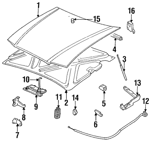 Hood & Components for 1993 Buick LeSabre #0