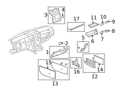 Instrument Panel Components for 2009 Hummer H2 #0