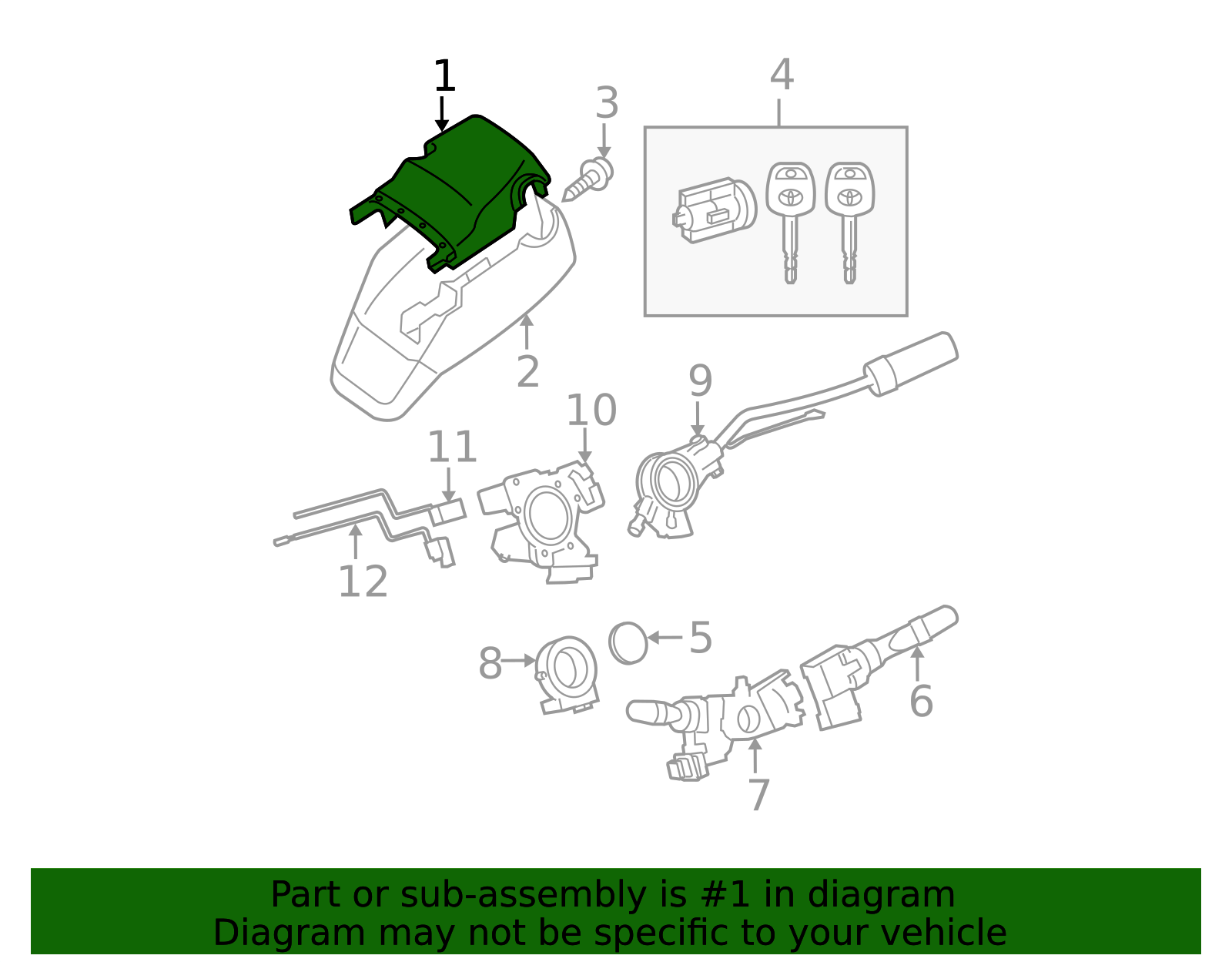 2007-2011 Toyota Steering Column Cover 45286-0C050-E0 | OEM Parts Online