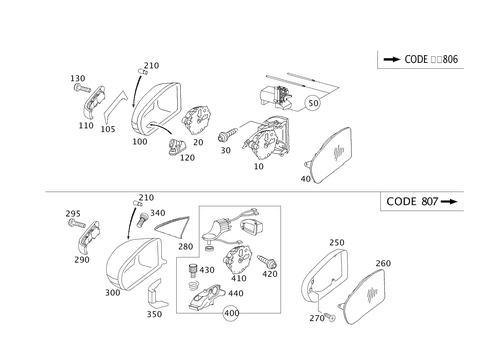 Outside Rear View Mirror, on the Right for 2006 Mercedes-Benz E320 #0