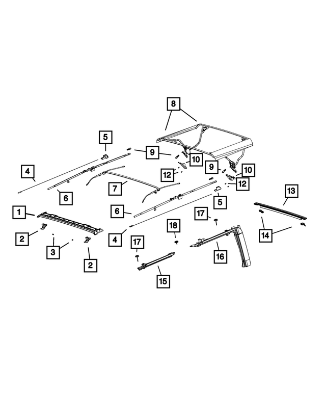 68193500AA - : FOLDING TOP CABLE POCKET - COVER 68193500AA for Mopar Image