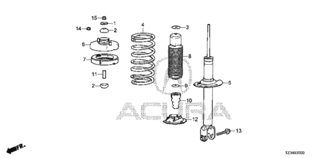 Rear Shock Absorber for 2017 Acura TLX #0
