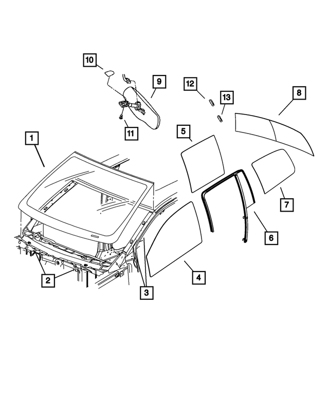 55256967AC - Glass: Windshield Spacer for Mopar Image