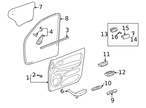 Interior Trim - Front Door for 2004 Toyota Sequoia #0