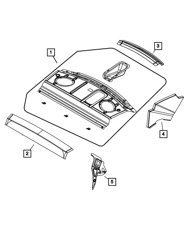 5008815AC - Body Sheet Metal Except Doors: Rear Shelf Panel Support, Left for Mopar Image image
