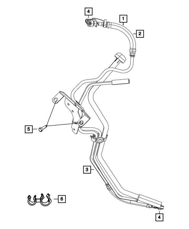 55398957AC - : Fuel Supply And Vapor Line Bundle for Mopar Image