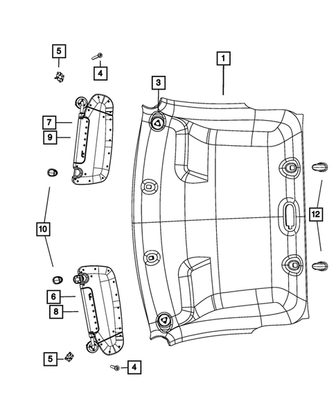 Headliners-Visors-Assist Straps for 2015 Ram 2500 #0
