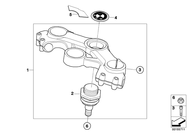 31427682849 - : Fork Cross Brace With Upper Ball Joint for BMW-Motorrad Image