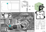 61368373700 - Vehicle Electrical System: Relay, Make Contact, White Green for BMW Image