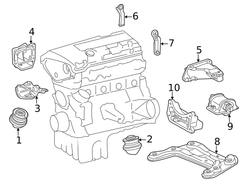 Engine & Trans Mounting for 2003 Mercedes-Benz SLK320 #0