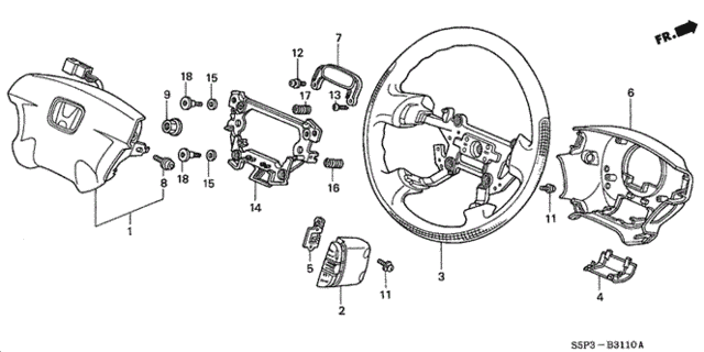 Steering Wheel (SRS) for 2002 Honda Civic #0