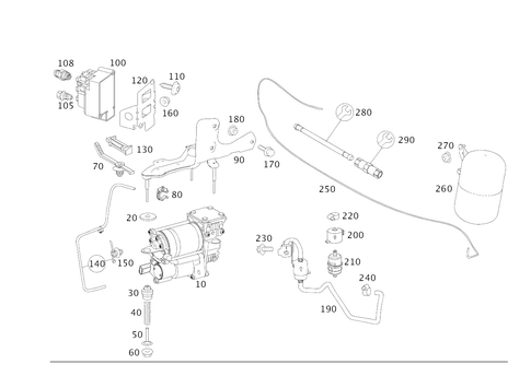 Compressor and Range of Lines for 2005 Mercedes-Benz CL600 #0