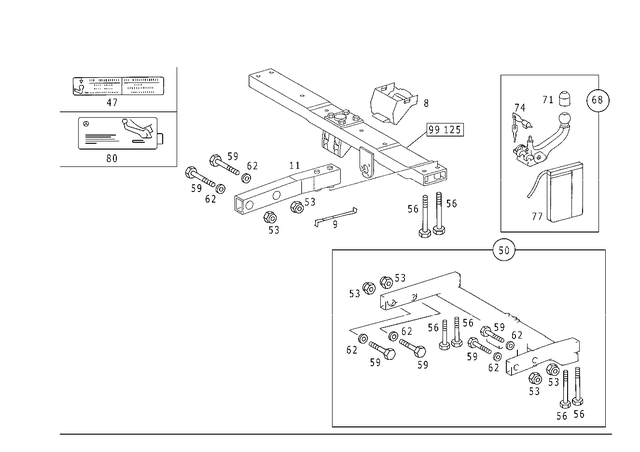 1245843917 - Trailer Coupling: Information Label for Mercedes-Benz Image image