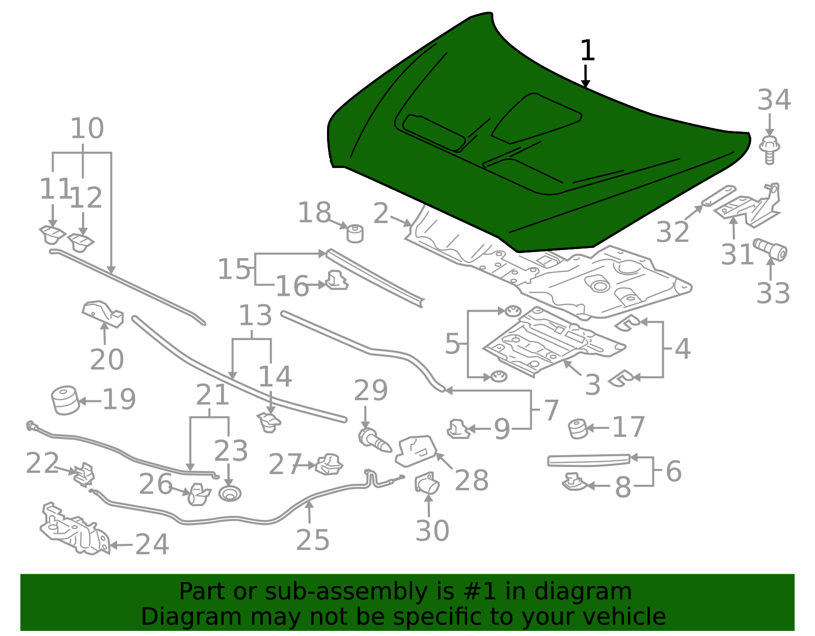 2008-2015 Mitsubishi Lancer Hood 5900A244 | OEM Parts Online