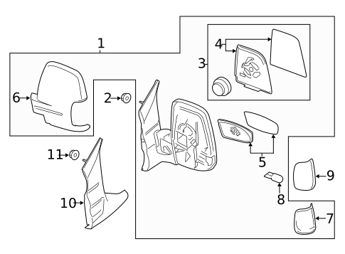 Outside Mirrors for 2021 Ford Transit-250 #0